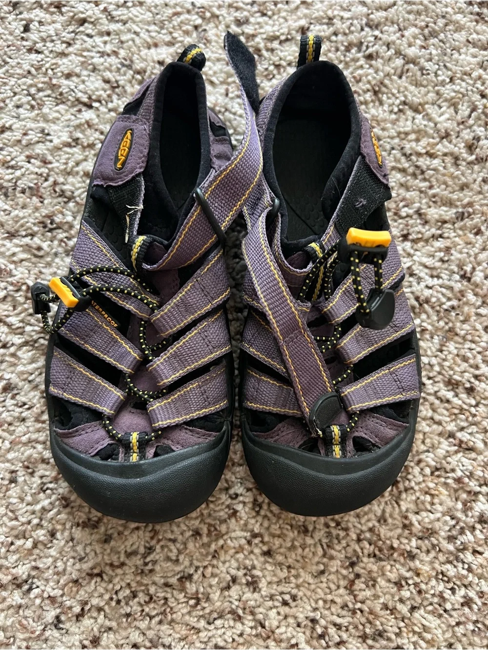 KEEN Kids Purple Sandals with Yellow Accents